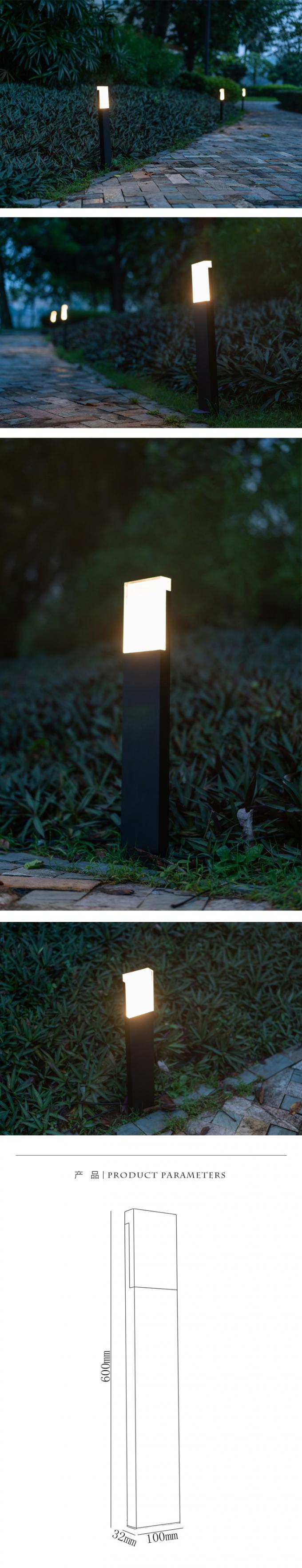 옥외 점화 Dia 107*256mm를 위한 6W 스테인리스 LED 잔디밭 램프